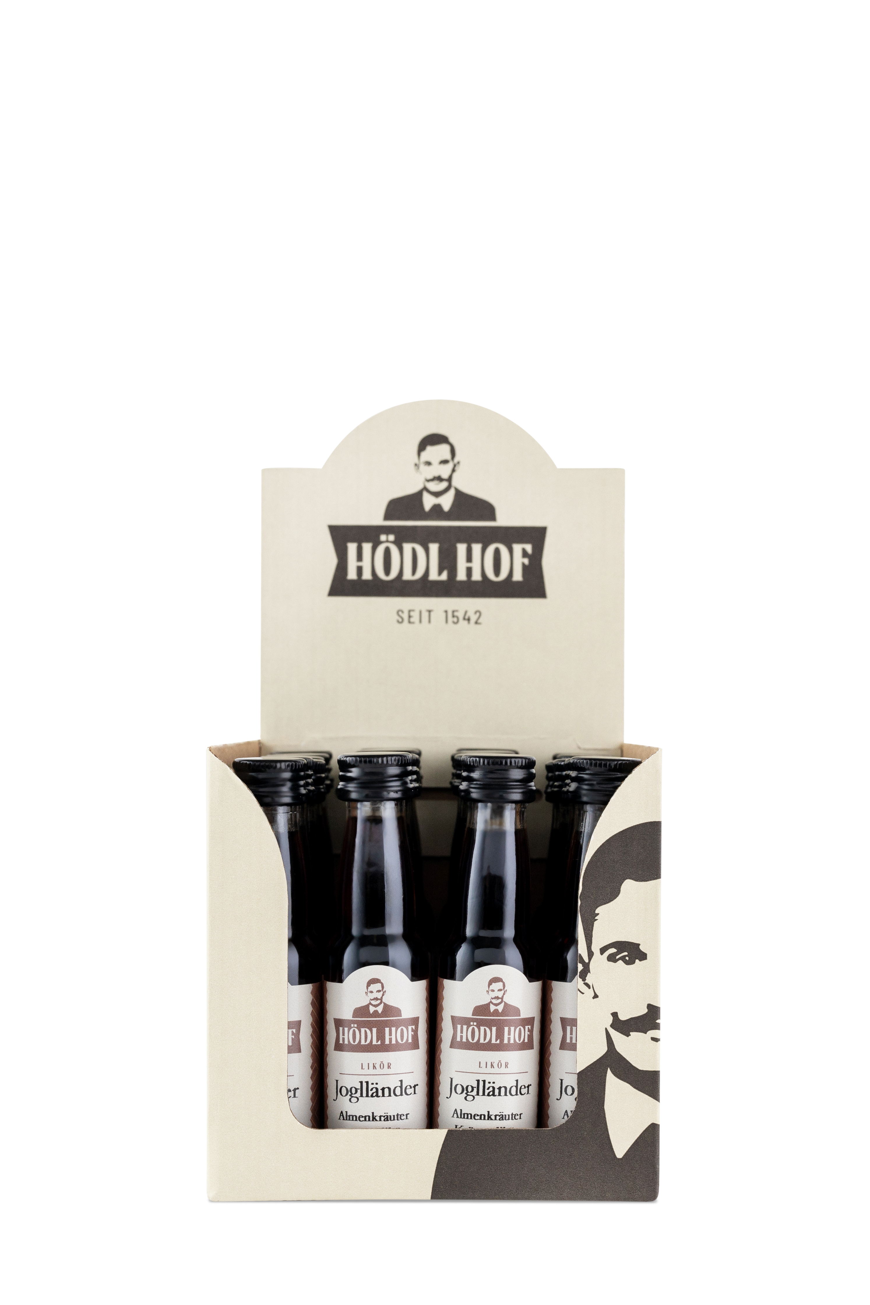 Hödl Hof Joglländer Kräuter-Likör | Vol. 25% | 24x0,02l Mini Box