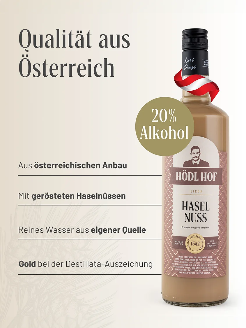Hödl Hof Haselnuss Cremelikör | 16% Vol. | 0,5l Hödl Hof Haselnuss Cremelikör | 16% Vol. | 0,5l