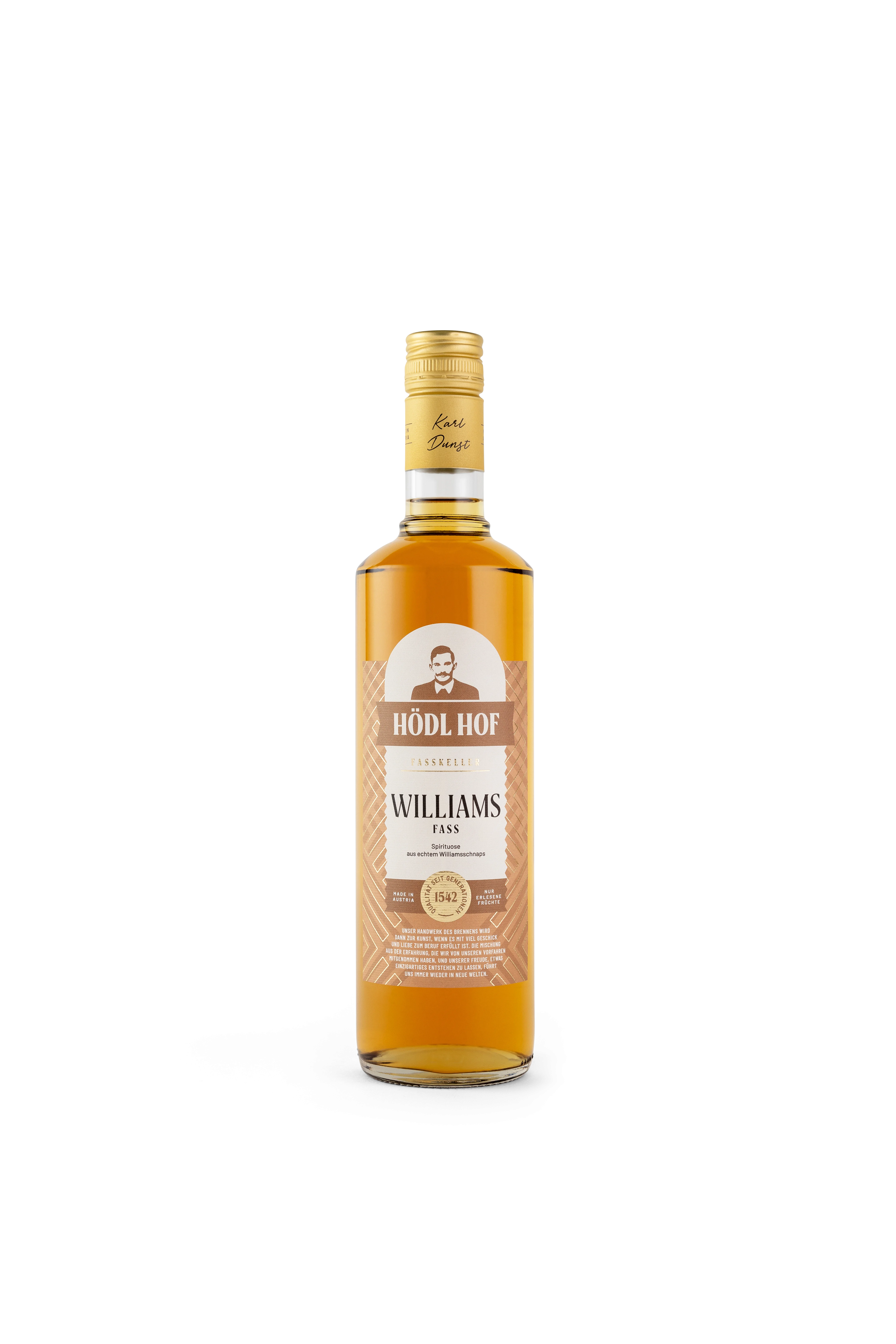 Hödl Hof Williams Fass Schnaps Fassgelagert | 38% Vol. | 0,7l