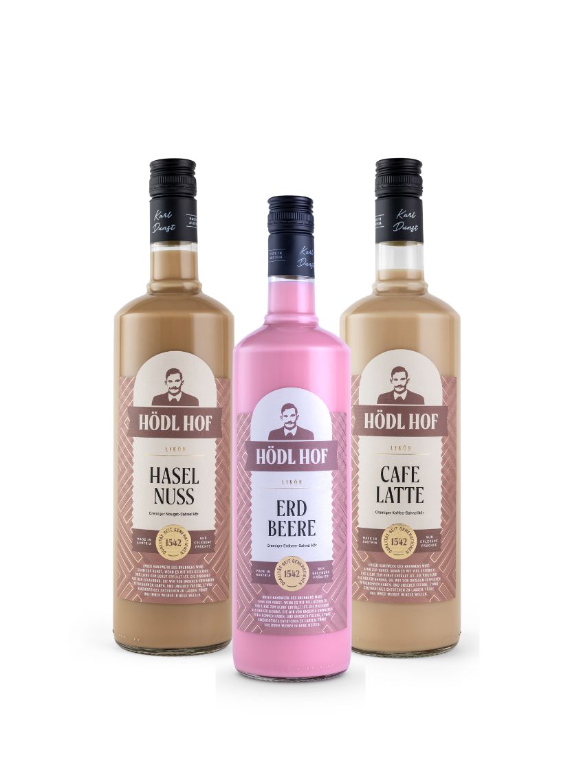 Hödl Hof Cremelikör-Set 3x1,0l | 16% Vol. | + Gratis Geschenke ( Im Wert von € 33,-)