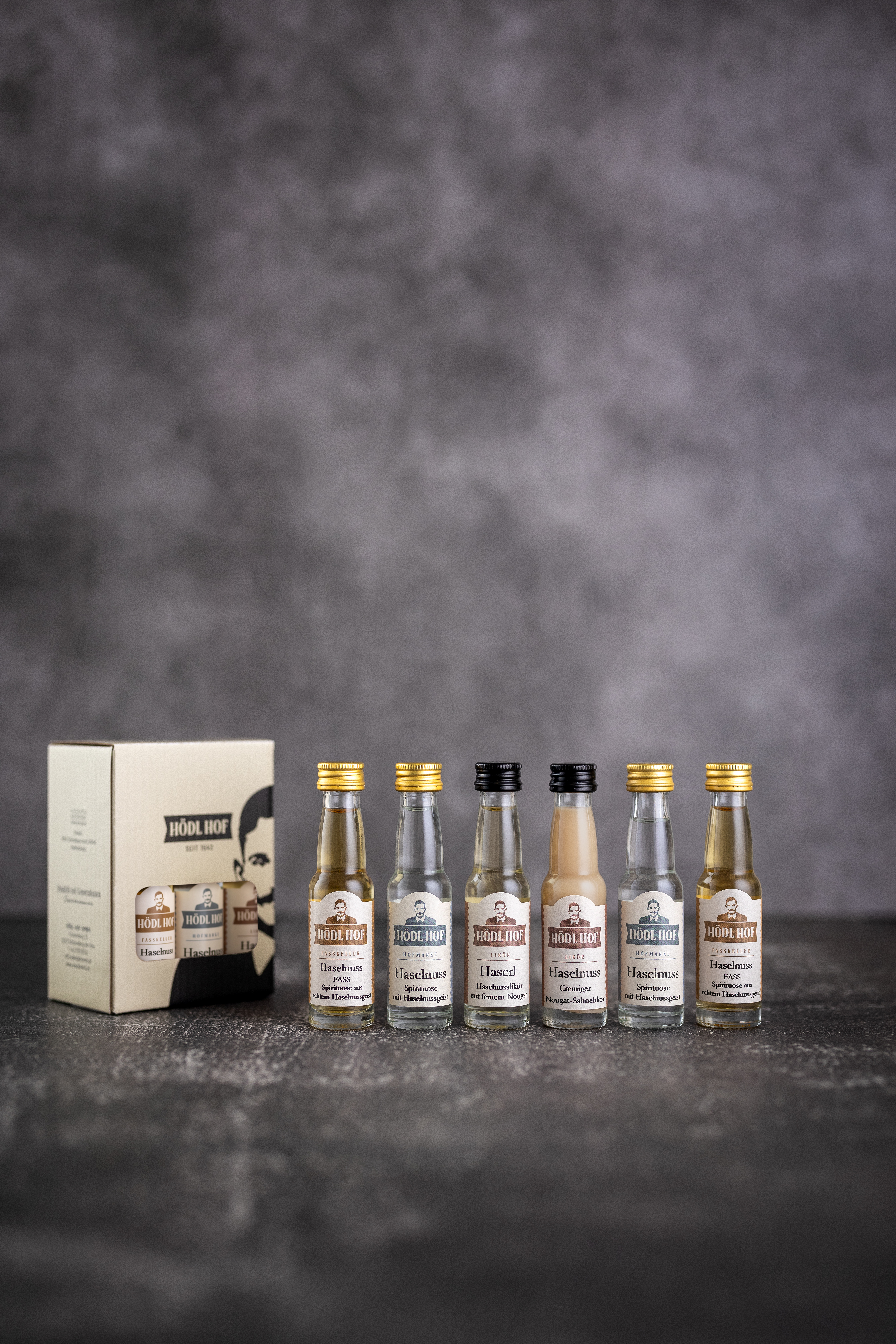Hödl Hof Haselnussschnaps & Co  Miniaturen Probierset | 6x0,02l