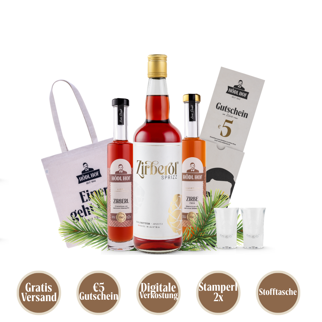 Zirbenschnaps Entdecker Vorteil-Set