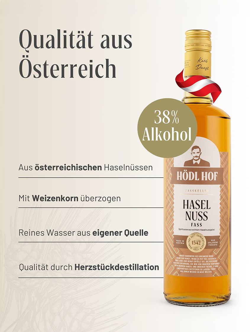 Hödl Hof Haselnuss Schnaps Fassgelagert | 38% Vol. | 0,7l