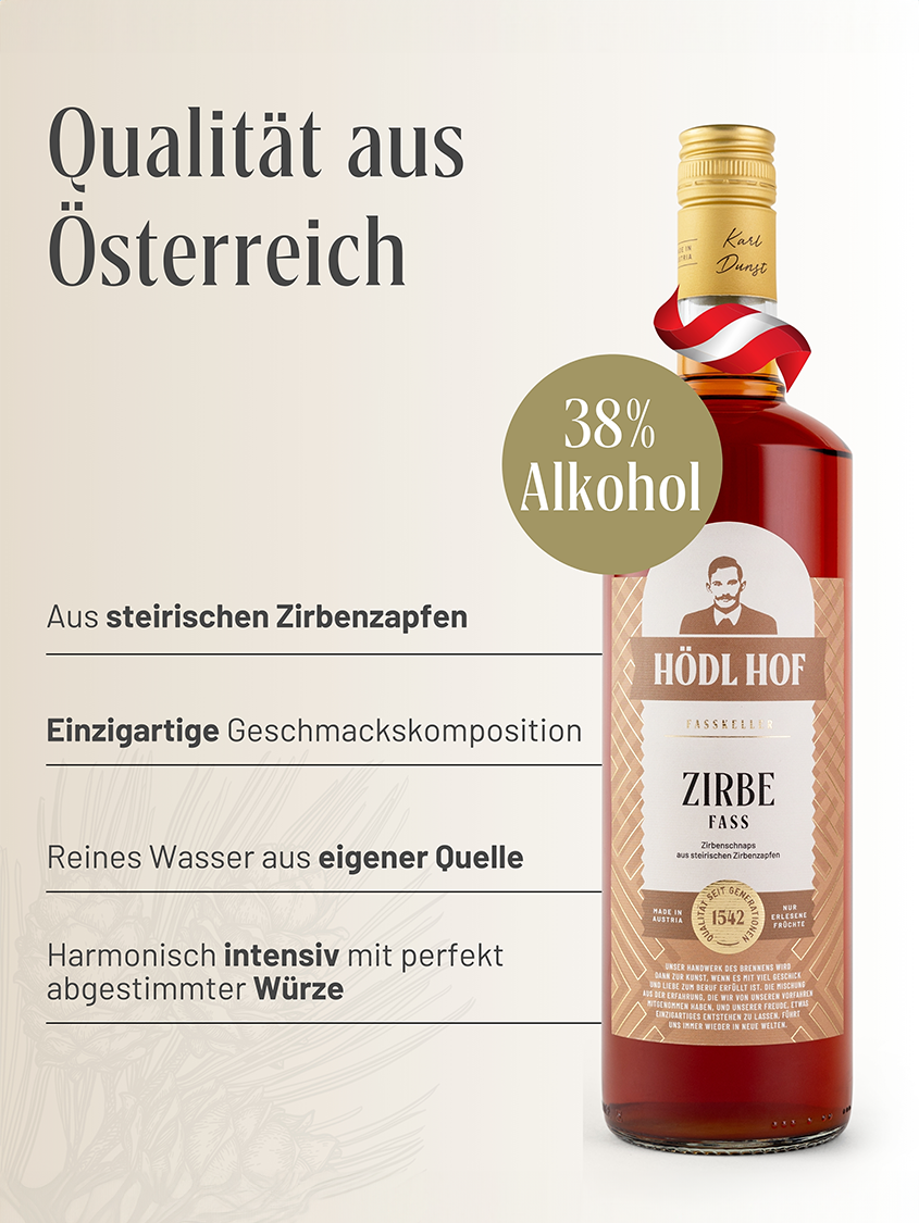 Hödl Hof Zirbenschnaps Fassgelagert | 38% Vol. | 0,7l