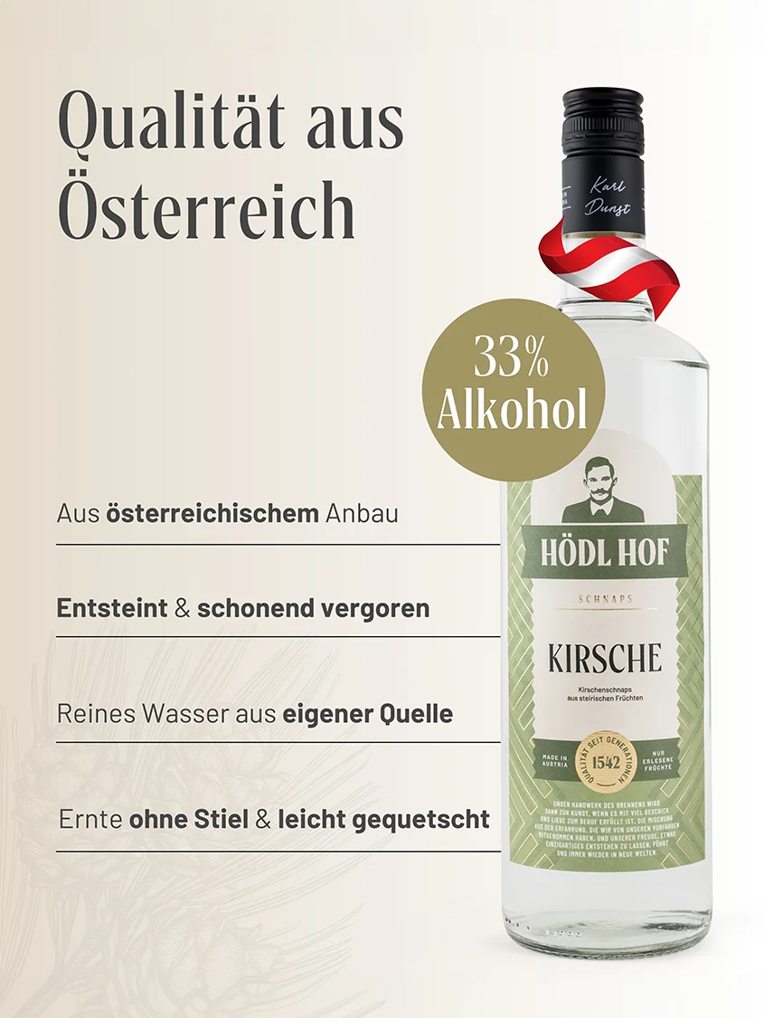 Hödl Hof Kirsche Schnaps | 38% Vol. | 1,0l