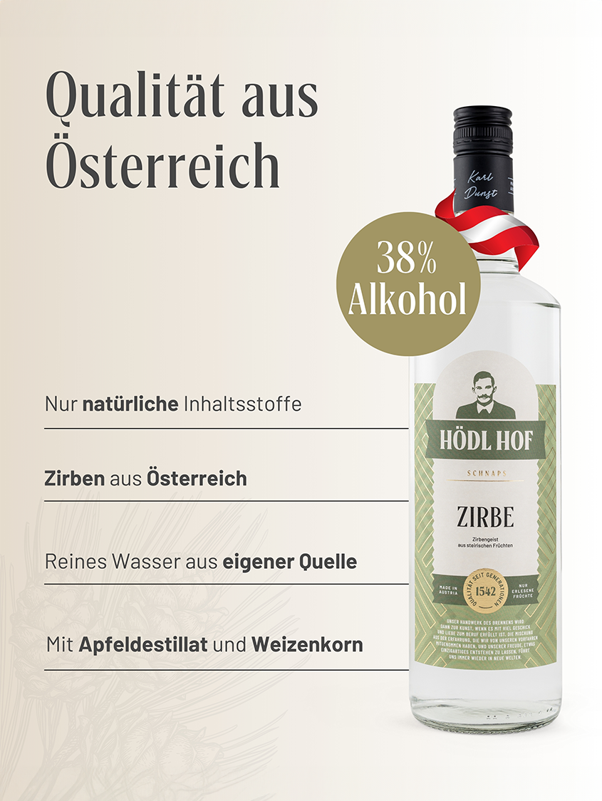 Hödl Hof Zirbe Geist | 38% Vol. | 1,0l